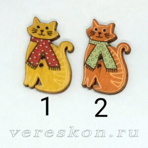 Кошка с шарфиком (плоский декор)