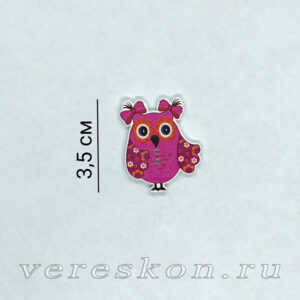 Сова с бантиком (плоский декор)