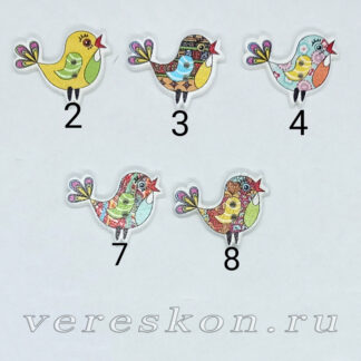 Птичка «B» (плоский декор)