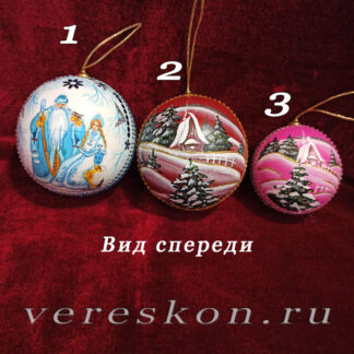 Новогодний шар ручной росписи (2)