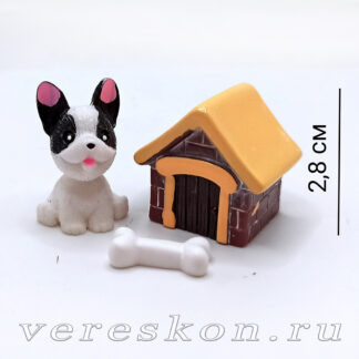 Щенок с будкой и косточкой (набор)