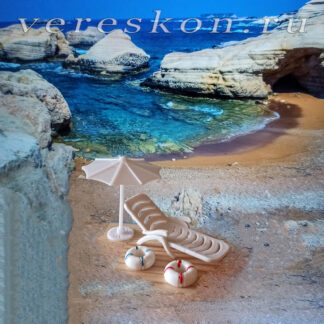 Шезлонг, зонт, спасательные круги малые