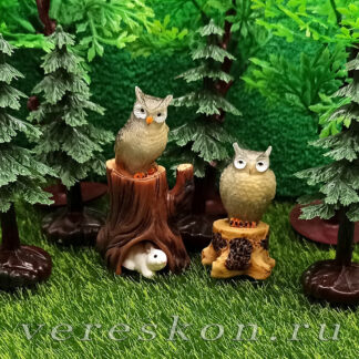 Сова реалистичная, пень